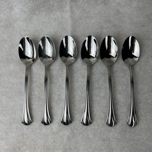Lot Of 6 Pfaltzgraff MARGATE Teaspoons 5 7/8”Stainless Flatware - Picture 1 of 5